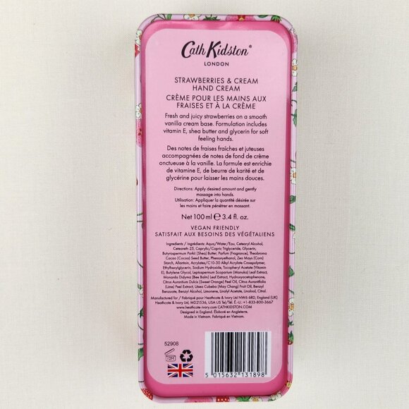 Cath Kidston Strawberries & Cream Hand Cream in Floral Gift Tin - New - Picture 5 of 6